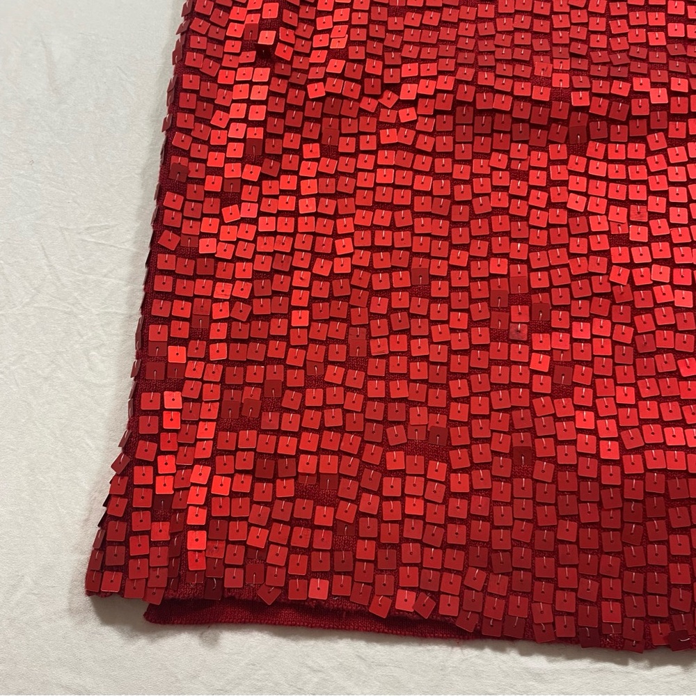 JohnPaulRichard Top Sequins Shimmering Red Tank Top Christmas Holiday - Picture 7 of 9